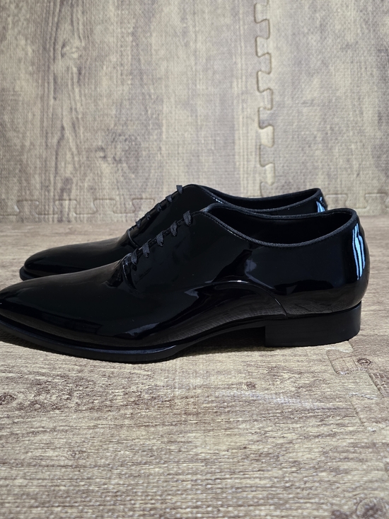 Suitsupply Mens Size 8.5 Black Patent Leather Tuxedo Oxford Shoes main image 4